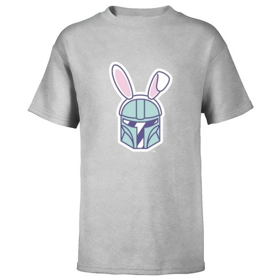 Star Wars The Mandalorian Cute Pastel Easter Bunny - Short Sleeve T-Shirt for Kids - Customized-Athletic Heather