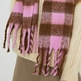 thumbnail image 5 of Penkiiy Warm Scarf for Women Winter Fashion Ladies Warm Scarves Long Color Tassel Warm Scarves Print Scarves Brown Scarf, 5 of 5