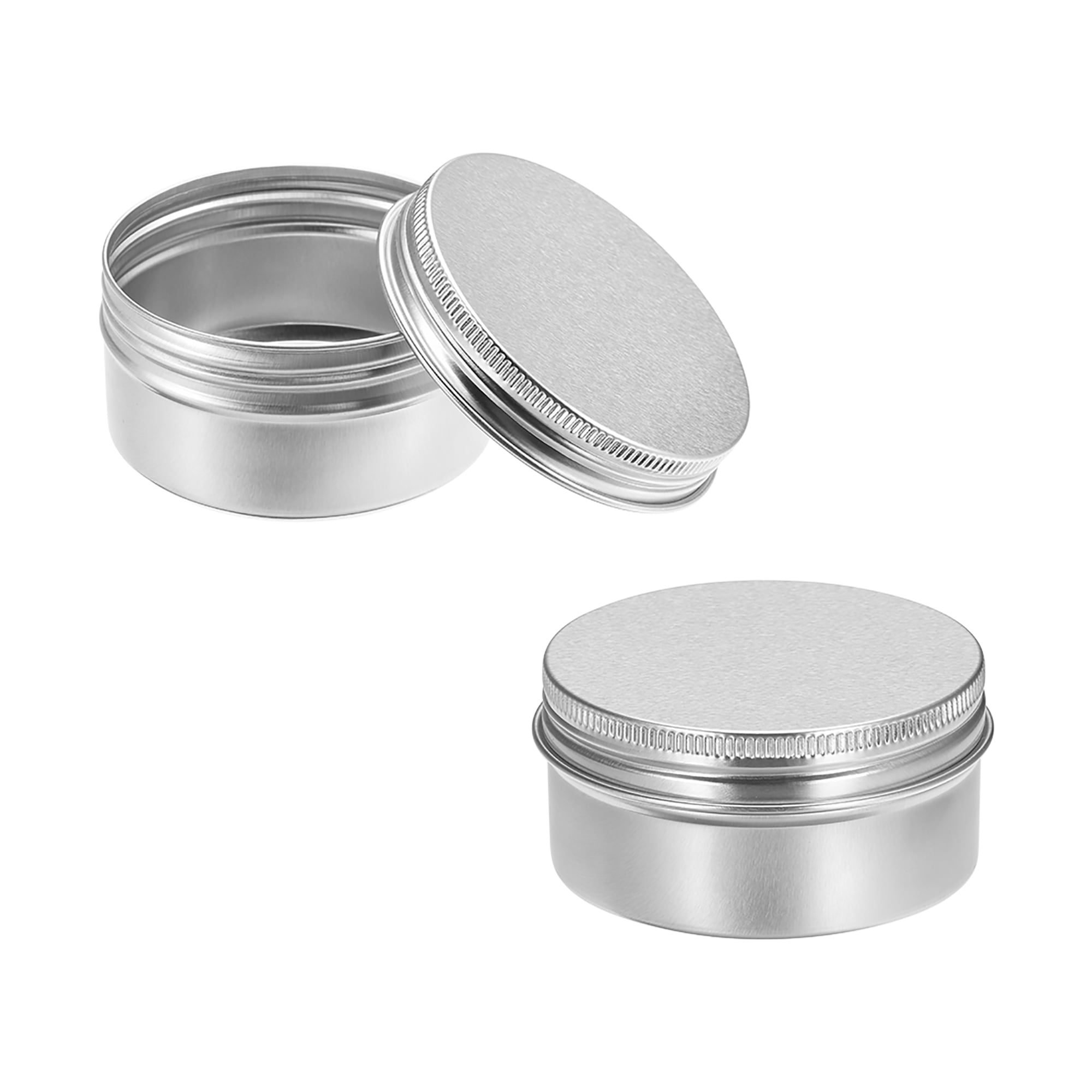 2.7 oz Round Aluminum Cans Tin Can Screw Top Metal Lid Containers 80ml