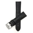thumbnail image 1 of 24mm Mens' Alligator Style Leather Watch Strap Band, Stainless Steel Buckle, 1 of 7