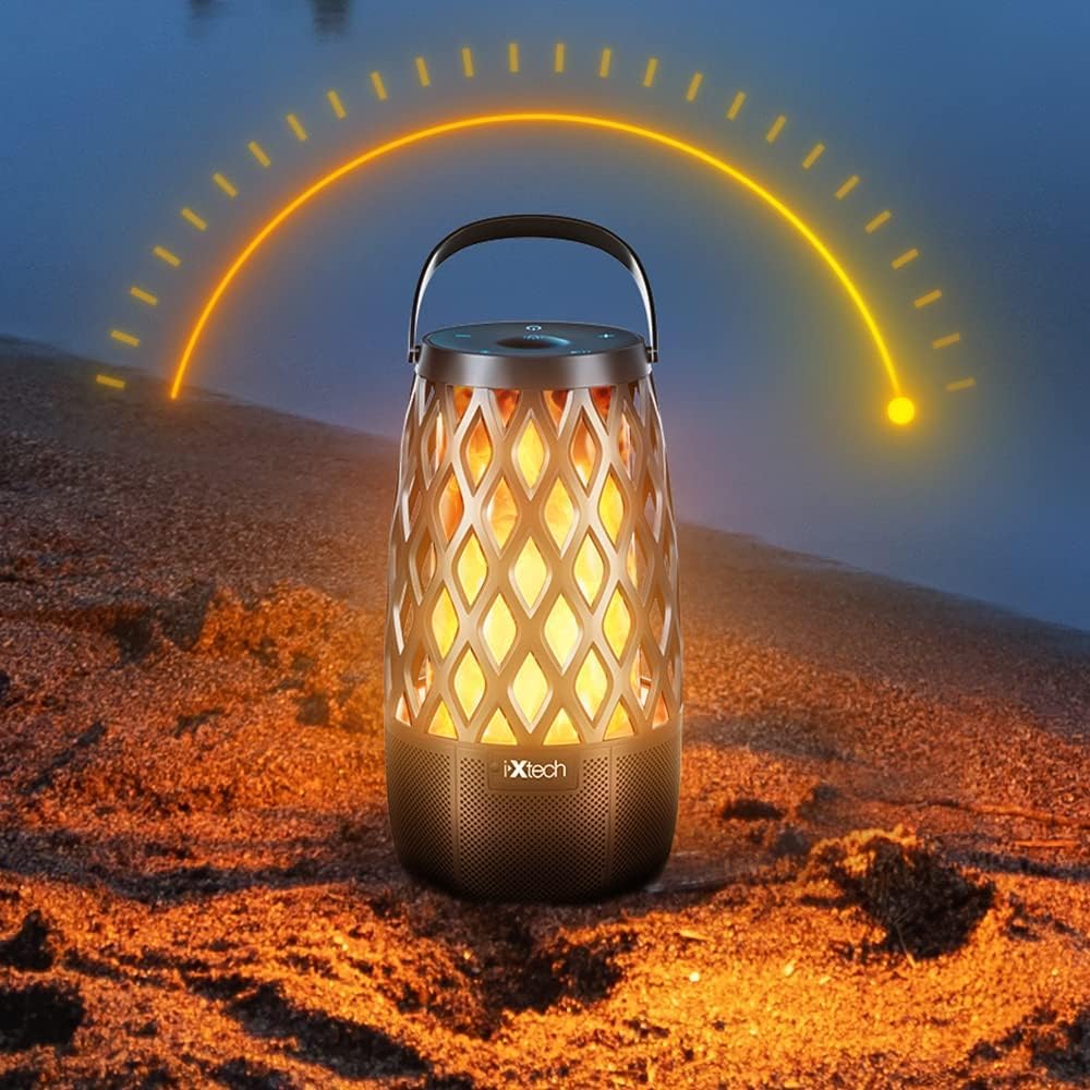 IXTECH Outdoor Bluetooth Speakers, Waterproof Portable Bluetooth Speaker Wireless with Lights, Outdoor Gifts for Dads Mom, Multi-Sync Wireless Connection, Lantern Speakers Mountable, 2 Pack