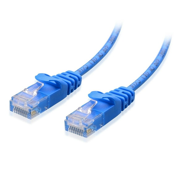 HD Enjoy 5-Pack, Ultra Slim Cat6 Snagless Ethernet Patch Cable in Blue 14 Feet