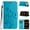 Blue, variant on TECH CIRCLE For iPhone 17 Pro Max (6.9", 2025) Flip Wallet Phone Case with Wrist Strap, Includes 2 Card Slots and 1 Cash Pocket, Stylish Embossed Butterfly/Flower PU Leather Protective Case, Red