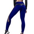 thumbnail image 1 of moda femeninas elásticas malla y cuero retazos altos Waist Tummy Control deportivo Yoga correr Pants GYM Leggings Fitnesspangjing, 1 of 4