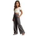 thumbnail image 6 of Girls Wide Leg Baggy Pants Drawstring Pants Cotton Linen Pants loose fit Trousers 4T-13T, 6 of 7