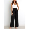 thumbnail image 3 of Pantalones con lazo en la cintura para mujer, pantalones cómodos con pierna ancha y pierna ancha para mujer, pantalones con correa en la cintura, los mejores en su clase, 3 of 8