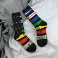 thumbnail image 5 of Yiaed Thin Green Line With USA Flag Print Great elasticity Crew Socks Sports socks for Men and Women, 5 of 6