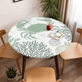 thumbnail image 5 of Sage Green Crab Elastic Fitted Round Table Cover Coral Starfish Shell Waterproof Outdoor Tablecloth for Holiday Party, Picnic, Patio & Dining Fits Tables Up to 45"-54", 5 of 8
