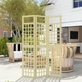 thumbnail image 2 of Outsunny 3 Panel Outdoor Wood Privacy Screen, Room Divider, Natural Wood, 2 of 10