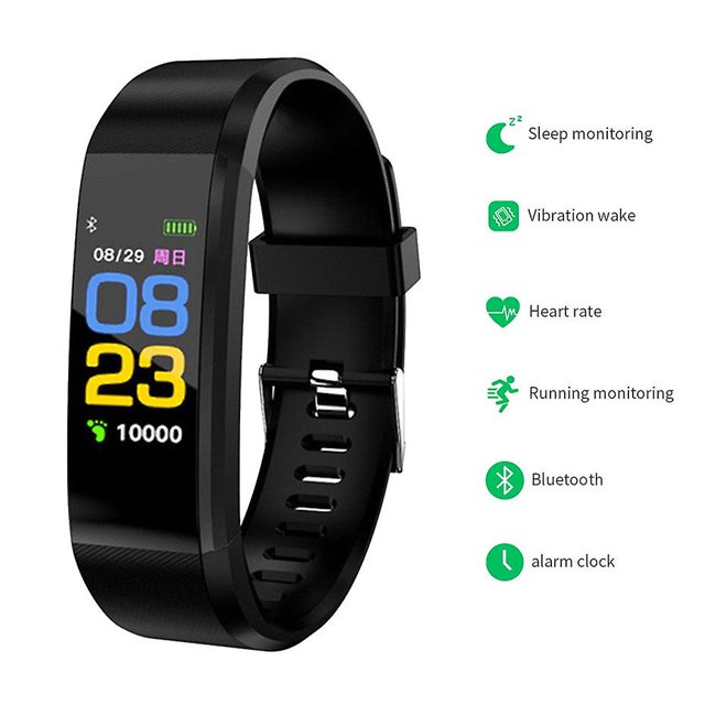 115 Plus Sport Fitness Tracker Watch Monitor de actividad de frecuencia cardíaca a prueba de agua ZefeiWu 8390612589997
