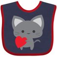 thumbnail image 3 of Inktastic Heart Cat Boys or Girls Baby Bib, 3 of 4