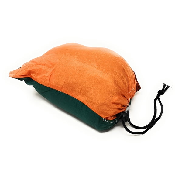 TJ Global Compact Lightweight Parachute Nylon Single Portable Hammocks for Hiking, Travel, Backpacking, Beach, Survival, Outdoors (Green/Orange)