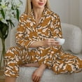 thumbnail image 6 of Vsdgher Monkey Sloth Pajamas Set Long Sleeve Sleepwear Womens Button Down Nightwear Pj Sets-Large, 6 of 7