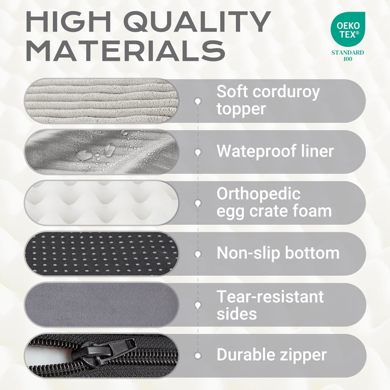 Ophanie 30" Orthopedic Dog Bed, Gray, Non-Slip Bottom photo 7