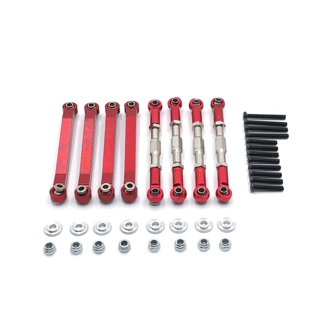Lot de 8 Structures de Tige de Maillon de Direction en Ensemble d'Amortisseurs de Fermeté Supérieure Bâton de Traction d'Amortisseur Anti-Choc Raccords Améliorés Rouge