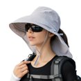 thumbnail image 1 of Wide Brim Shawl Design Adjustable Windproof Rope Fisherman Hat Women Lightweight Ponytail Hole Visor Hat, 1 of 10