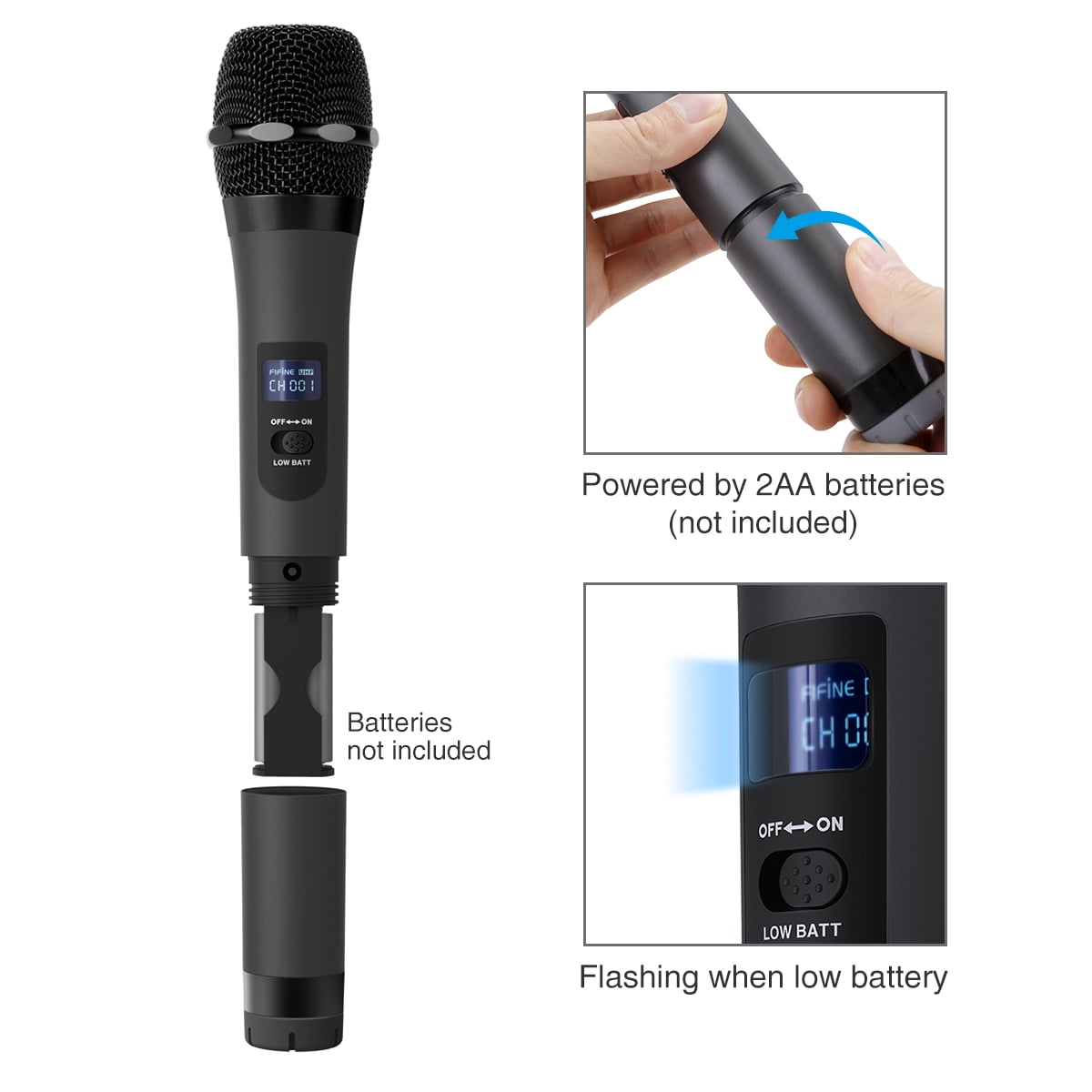 Wireless Microphone,FIFINE USB Microphone,UHF Handheld Dynamic