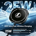 thumbnail image 3 of Wireless Charging Pad 25W Wireless Charger Compatible with iPhone 17/16/15/14/13/12 Series & AirPods, Qi2.2 Fast Charging Pad,2 Pack Black Magnet Charger Stand, 3 of 8