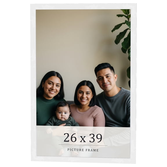 26x39 Frame White Real Wood Picture Frame Width 0.75 inches | Interior Frame Depth 0.5 inches |