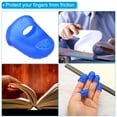 thumbnail image 5 of Uxcell Rubber Finger Tips Silicone Thumb Fingertip Protector Thimble for Guitar Playing Blue, Clear XL Size 20 Pack, 5 of 6