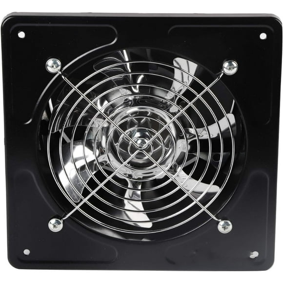 6" Metal Ventilation Fan, Shockproof Stable High-quality Metal Materials Wall Exhaust Fan for Kitchen Bathroom Pet Room Attic Garage, Black, Effortless to Install