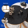thumbnail image 4 of Set de 2 Mesas de Centro Circulares Bluelander con Soportes de Acero, Negro/Dorado, 4 of 5