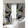 thumbnail image 3 of Sage Green Geometric Blackout Curtains, Light Blocking Print Window Curtains, Grey Retro Abstract Striped Art Thermal Insulated Window Drapes for Living Room Kitchen Cafe 2 Panels, 55"W x 39"L, 3 of 9