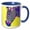 Blue/White, variant on 3drose, Blue and Yellow Zebra - Animals - Art, 11oz Two-tone Black Mug