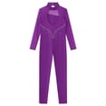 thumbnail image 4 of renvena Combinaison de Patinage pour Filles Enfants Combinaison de Danse Intégrale Manches Longues une Pièce Violet 10, 4 of 7