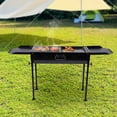 thumbnail image 2 of Portable Outdoor Charcoal Grill, Modern Rectangular BBQ Grill,Black Adjustable Height Collapsible Barbecue Grill for 2-15 People, 2 of 10