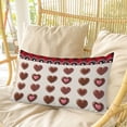 thumbnail image 4 of Valentine's Day Pillow Covers, Linen Long Throw Pillow Case, Chocolate Love Pink Heart Red Buffalo Plaid Holiday Pillow Protector Decorative Cushion Cover for Living Room/Bedroom 16" x 24", 4 of 8