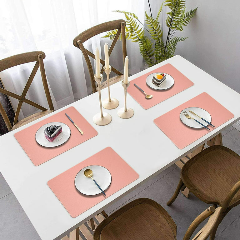 BETEAM Placemats Set of 6, Faux Leather Placemats, Spill-Proof & Heat  Resistant Table Placemats, Wipeable Indoor/Outdoor Use Table Mats, Grey  Green