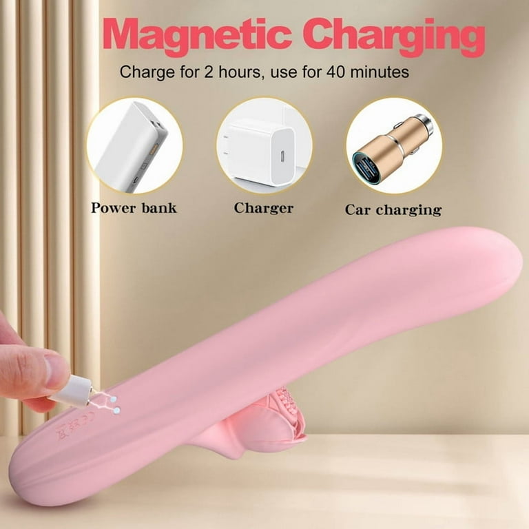 ESVOW Thrusting Rose Vibrator for Women Pleasure Female Sex Toys with 7  Vibrating & 7 Telescopic & Heating Modes Waterproof Silicone Adult Toy  Stimulator for Couples