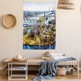 thumbnail image 2 of European Tapestry, Aerial View of Riga City European Cultural Urban Print Horizon with Old Tower, Wall Hanging for Bedroom Living Room Dorm Decor, 40W X 60L Inches, Multicolor, by Ambesonne, 2 of 5