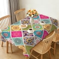 thumbnail image 6 of Rectangle Table Cloth, Waterproof Heavy Duty Vinyl Tablecloths, Wipeable Washable Table Cover Floral Rustic Seasonal Table Cover for Party Picnic Dinner Decor (Boho, 60" X 102"), 6 of 7