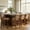 Walnut Finish + Light Brown, variant on Christopher Knight Home Rustic PU Upholstered Barstools, Rivet Accents, Solid Wood Frame, Dark Brown, Set of 4