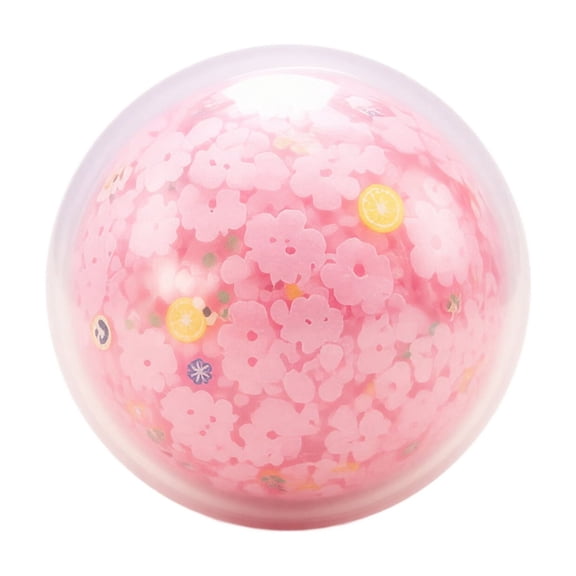 Maltose Squishy Ball, Clear Moldable Stress Ball with Flower Sequins Lemon Slices, Slow Rising Squeeze Fidget Toy, Stress Relief Sensory Toy for Kids Adults, Desk Decor Gift