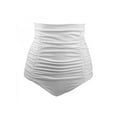 thumbnail image 3 of Ame Women Fashion High Waist Bikini Bottom Ladies Retro Solid Pleated Swimming Briefs Shorts，S-3XL, 3 of 7
