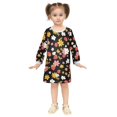 thumbnail image 2 of Girls' long-sleeved dress Strawberry Simplicity Girls' A-line dress with ribbed cuffs Soft and comfortable, 2 of 6