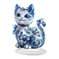 thumbnail image 1 of Decoración de mesa acrílica adorno de gato 2d regalo plano para amantes de los gatos decoración de la mesa de la mesa de la mesa exhibición de placa, 1 of 9