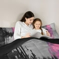 thumbnail image 5 of jejeloiu Retro Graffiti Geometric Full Size Comforter Sets,Black Gray Pink Bedding Sets For Adults Reversible 3pcs, 5 of 8