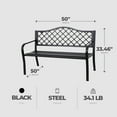 thumbnail image 3 of Four Seasons Courtyard Park Bench with Lattice Seat Back Design, Black, 3 of 8