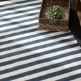 thumbnail image 3 of Ladder Stripe Navy/Ivory Handwoven Wool Rug, 8' x 10', 3 of 6