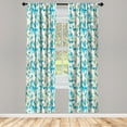 thumbnail image 3 of Ambesonne Blue Curtains, Hexagonal Abstract Grunge, Pair of 28"x63", Turquoise White, 3 of 5