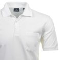 thumbnail image 2 of RAGMAN Polo Hombre - Top, Polo de Punto Suave, Mezcla de Algodón, Bolsillo en el Pecho, Tapeta de Botones, Corto, Color sólido Blanco XL (X-Large), 2 of 3