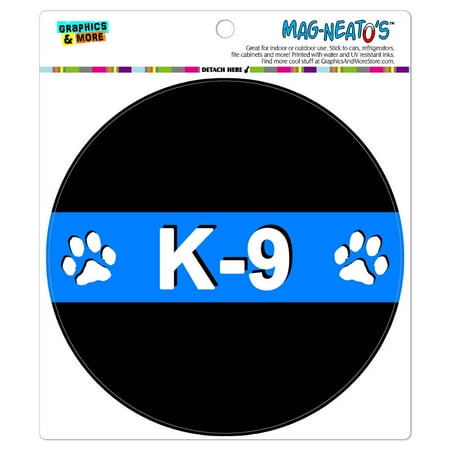 Unit Circle - Thin Blue Line K-9 Unit Paw Prints Police - Circle MAG-NEATO'S(TM) Car/Refrigerator Magnet