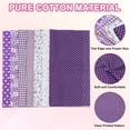 thumbnail image 3 of Uxcell Cotton Fabric Bundles, 7Pcs 10 x 10 inch 100% Cotton Fat Quarter Floral Printed Precut Fabric Squares for Sewing Patchwork Quilting DIY Crafts, Purple, 3 of 7