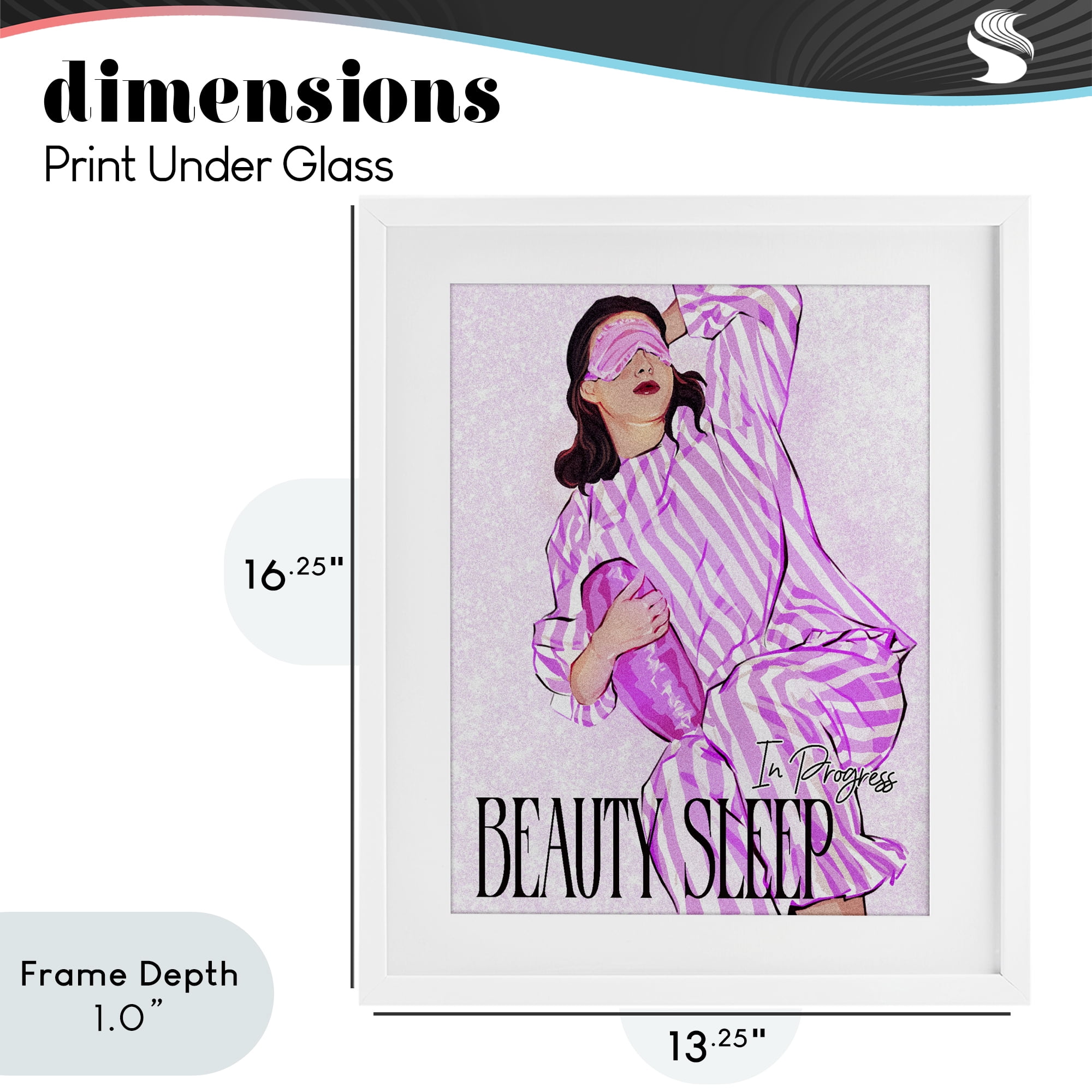 Stupell Industries Beauty Sleep In Progress White Framed Print Under Glass, design by Ziwei Li