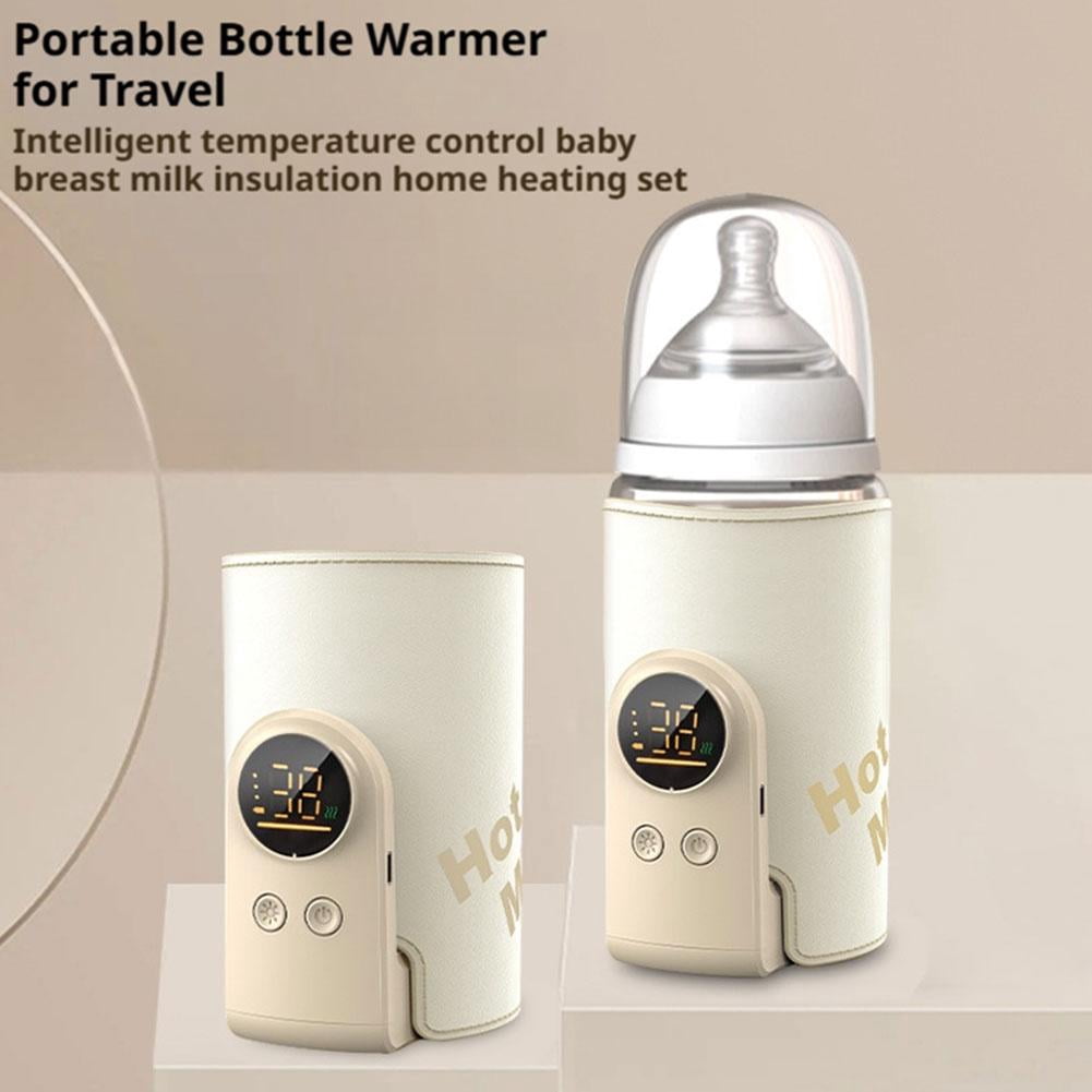 Portable Bottle Warmer for Travel 18W Fast Heating with LCD Temperature Control, 6000/8000mAh Battery-Powered Warmer for Liquids, Leak-Proof & Waterless Design for Home, Car, Outdoor Use