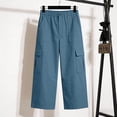 thumbnail image 7 of Only Moment Bermuda Shorts for Women Knee Length Casual Loose Drawstring Summer Beach Travel Vacation Palazzo Harem Pants with Pockets Blue,L, 7 of 7